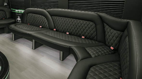Interior of Clarksville Party Bus Company's 14 Passenger Sprinter Limousine in Clarksville