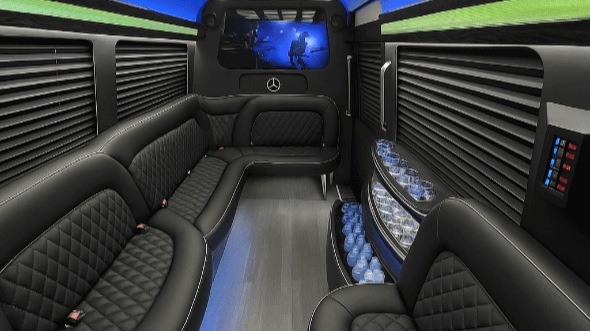 Interior of Cleveland Party Bus Company's 14 Passenger Sprinter Limousine in Cleveland
