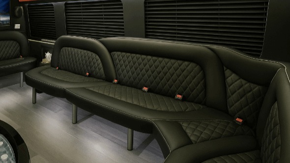 Interior of Shelbyville Party Bus Company's 15 Passenger Party Bus in Shelbyville