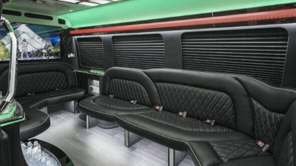 Interior of Bartlett Party Bus Company's 18 Passenger Party Bus in Bartlett