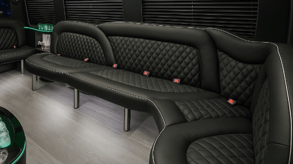 Interior of Franklin Party Bus Company's 18 Passenger Party Bus in Franklin