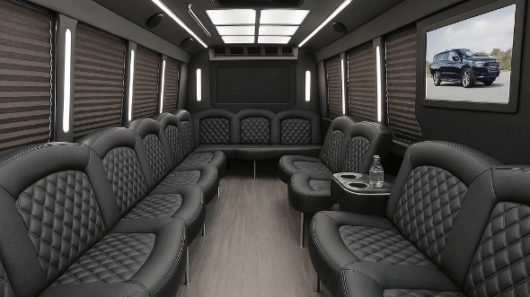 Interior of Collierville Party Bus Company's 20 Passenger Party Bus in Collierville