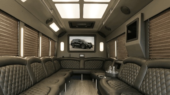 Interior of Columbia Party Bus Company's 20 Passenger Party Bus in Columbia