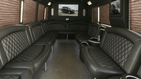 Interior of Hendersonville Party Bus Company's 20 Passenger Party Bus in Hendersonville