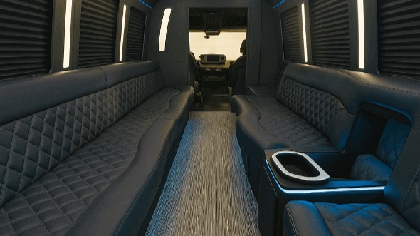 Interior of Morristown Party Bus Company's 20 Passenger Party Bus in Morristown
