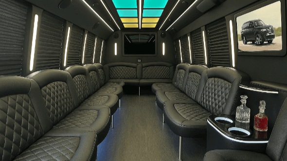 Interior of Mount Juliet Party Bus Company's 25 Passenger Party Bus in Mount Juliet