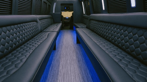 Interior of Nashville Party Bus Company's 25 Passenger Party Bus in Nashville