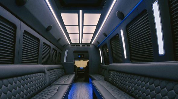 Interior of Smyrna Party Bus Company's 25 Passenger Party Bus in Smyrna