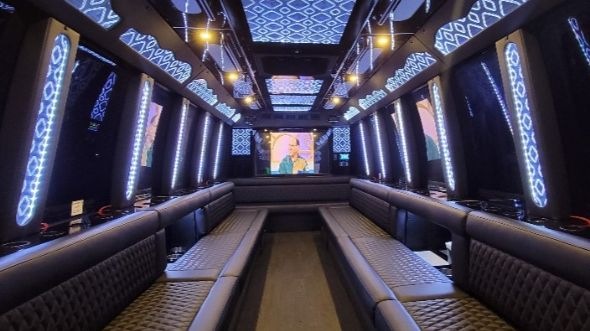 Interior of Oak Ridge Party Bus Company's 28 Passenger Party Bus in Oak Ridge