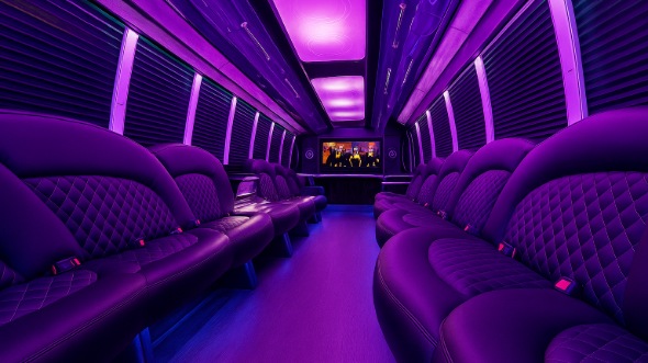 Interior of Bristol Party Bus Company's 30 Passenger Party Bus in Bristol