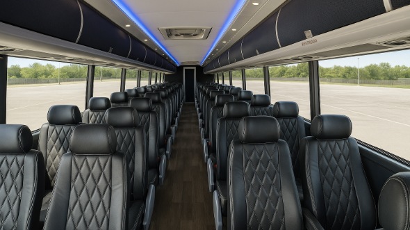 Interior of Tennessee Party Bus Company's 40 Passenger Charter Bus in Tennessee