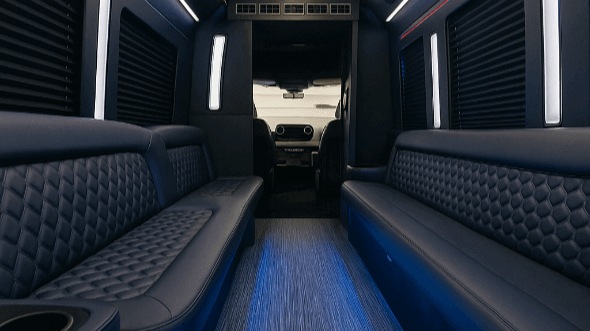 Interior of Brentwood Party Bus Company's 40 Passenger Party Bus in Brentwood
