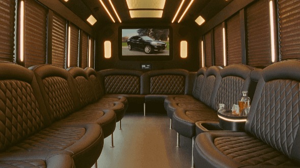 Interior of Cleveland Party Bus Company's 40 Passenger Party Bus in Cleveland