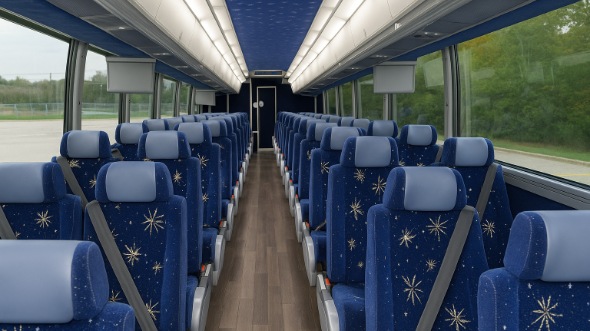 Interior of Tennessee Party Bus Company's 46 Passenger Charter Bus in Tennessee