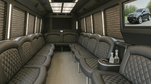 Interior of Jackson Party Bus Company's 50 Passenger Party Bus in Jackson