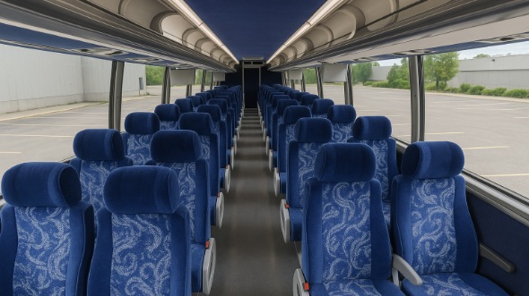 Interior of Tennessee Party Bus Company's 51 Passenger Charter Bus in Tennessee