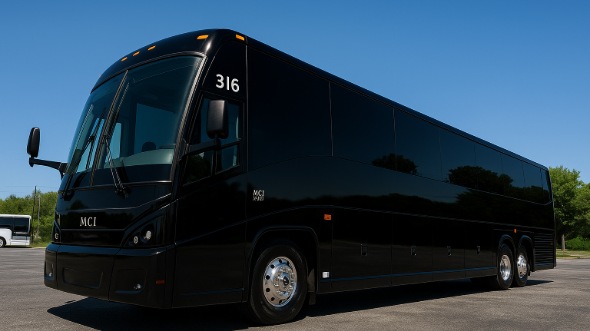 Exterior of Tennessee Party Bus Company's 51 Passenger Charter Bus in Tennessee
