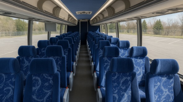 Interior of Tennessee Party Bus Company's 56 Passenger Charter Bus in Tennessee