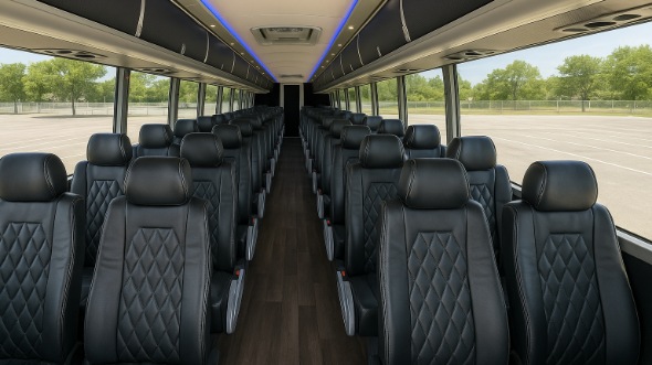 Interior of Tennessee Party Bus Company's ADA Charter Bus in Tennessee